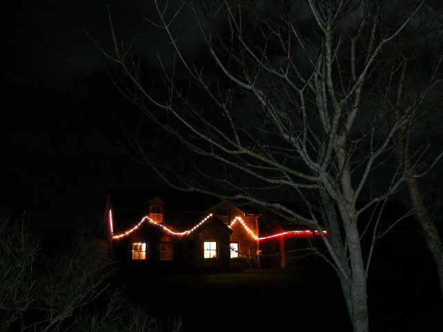 Peggy McFaul's house lights at Cleggan.